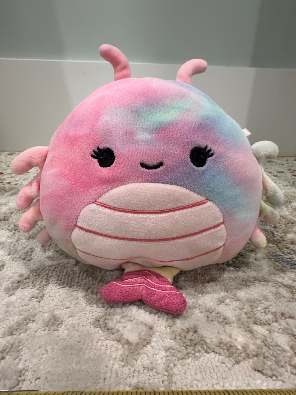 Squishmallows Pastel Tie-Dye Mermaid Crab Plush - Pink, Blue, Mint